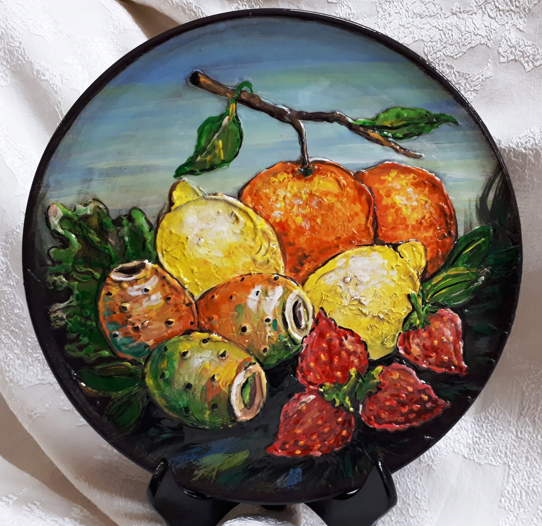 Piatto decorativo con frutta