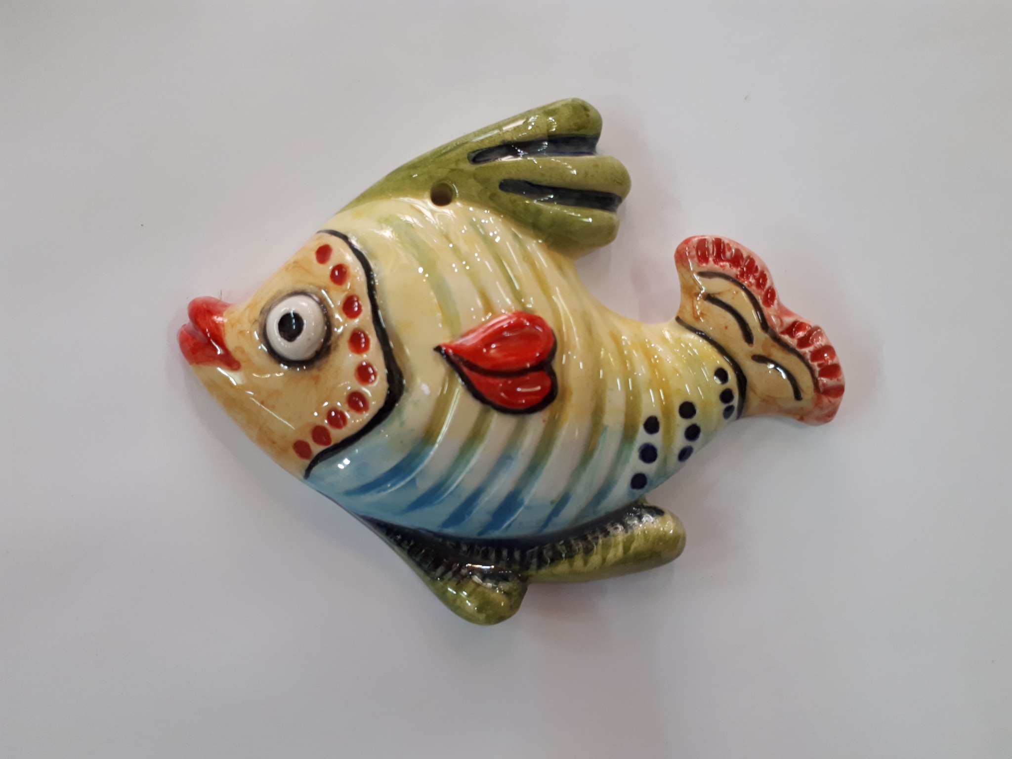 Pesce decorativo in ceramica